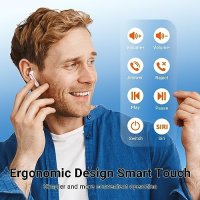Нови Безжични Bluetooth 5.3 слушалки водоустойчиви за iOS Android, снимка 3 - Bluetooth тонколони - 42202449