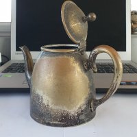 Посребрен английски антикварен чайник , снимка 5 - Антикварни и старинни предмети - 38506816