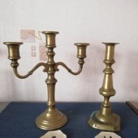 Свещници стара барокова бронзова изработка и две гасила на свещи, снимка 4 - Антикварни и старинни предмети - 41769987