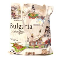 Сувенирна чанта, текстилна - тип пазарска - декорирана със забележителности от България 33см Х 37см, снимка 5 - Други - 44396589