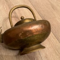 Античен меден чайник, бик– малък, масивен!, снимка 4 - Антикварни и старинни предмети - 44248243