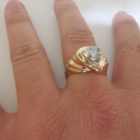 Златен мъжки пръстен с циркон 2, снимка 8 - Пръстени - 38537640