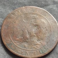 Рядка монета 10 сантима 1855г. Франция Наполеон трети за КОЛЕКЦИЯ 26428, снимка 4 - Нумизматика и бонистика - 42686435