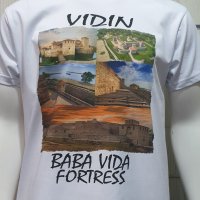 Нова мъжка тениска с дигитален печат крепостта "Баба Вида", гр. Видин, снимка 3 - Тениски - 29890399