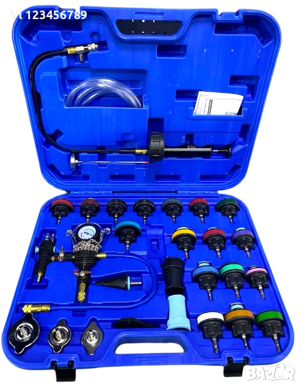 Комплект за измерване на налягането в радиатора и охладителната система – 28 части, снимка 1