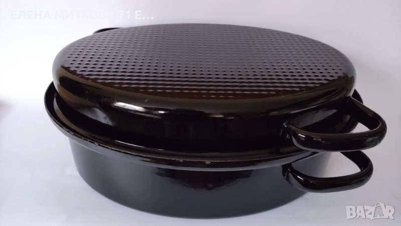 Масивен немски емайлиран бретер 2 в 1 от старото производство, снимка 1