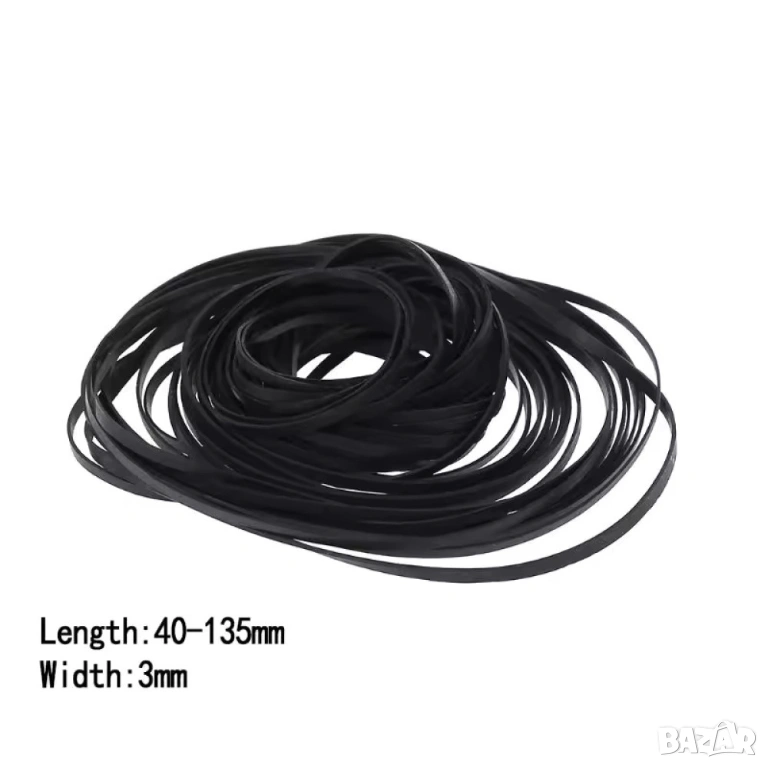 Ремъци за касетофон, 50 броя, дебелина 3 милиметра, снимка 1