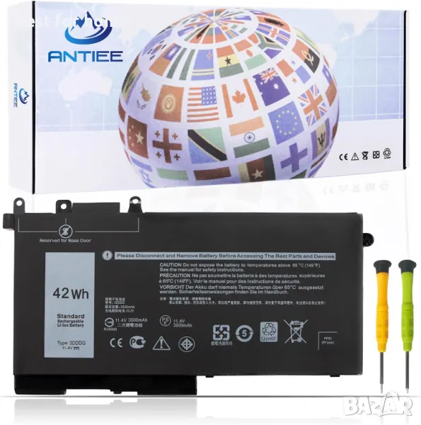 Батерия за лаптоп за Dell Latitude, тип 3DDDG, 42W, снимка 1