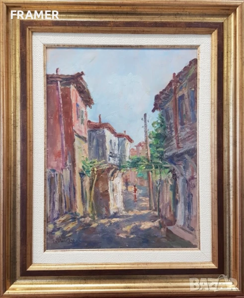 Павел Тодоров 1894-1989  Улица в Несебър 1940 те години, снимка 1