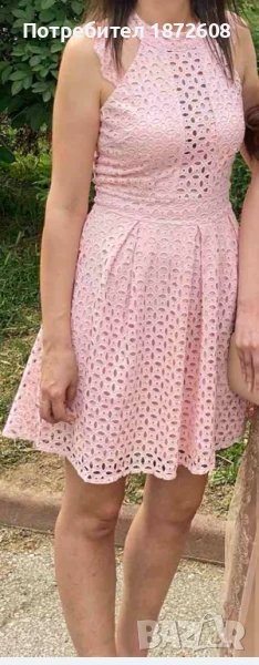 Дамска лятна рокля, рязана бродерия. Размер S , снимка 1