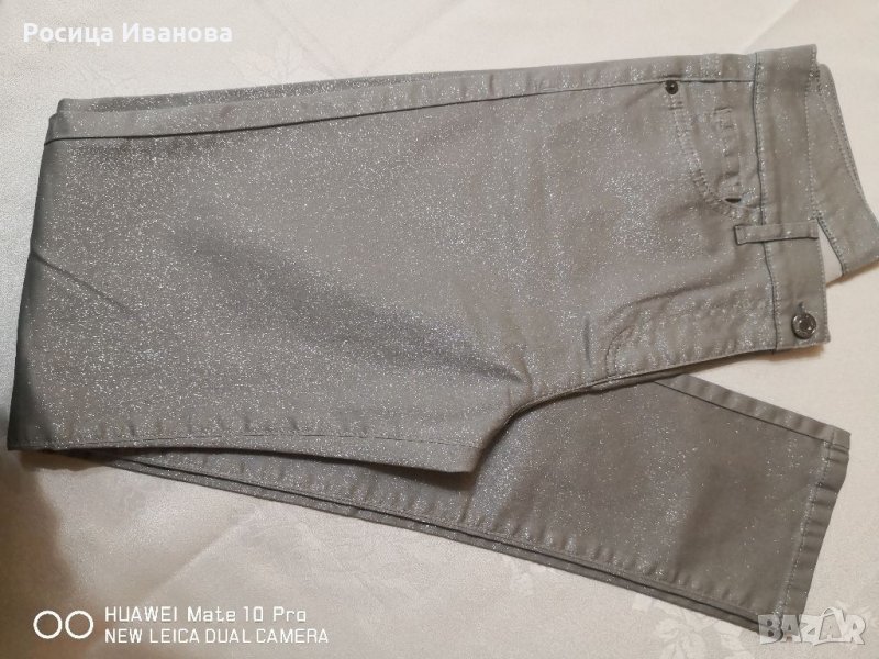 Сребрист панталон тип дънки, снимка 1