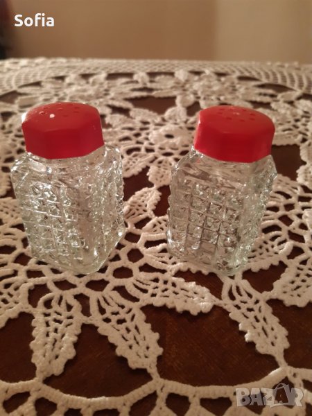 Колекция Антикварно Стъкло/ комплект за подправки: "сол и пипер" , снимка 1