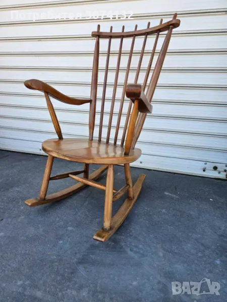 Масивен дъбов люлеещ стол, снимка 1