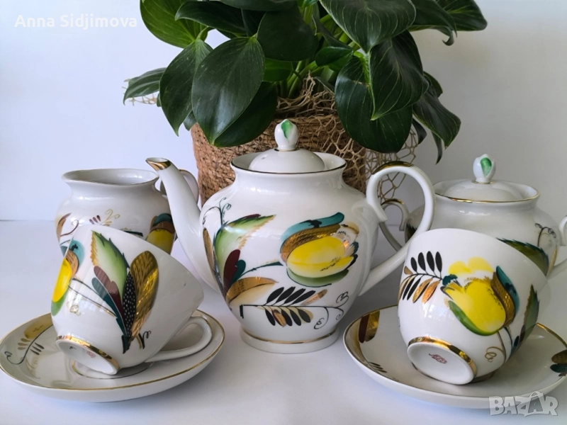 Руски порцелан ЛФЗ сервиз за чай , снимка 1