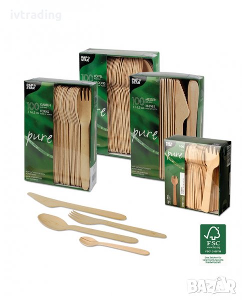 Прибори за хранене от дърво , снимка 1