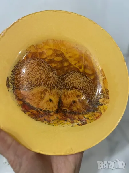 Чиния декупаж в топъл цвят Германия, снимка 1