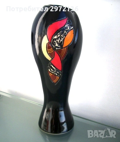 Ваза ръчно рисувана керамика, снимка 1