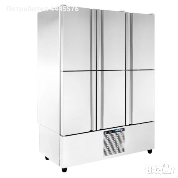 Професионален хладилник – 6 врати, 907 литра, неръждаема стомана AISI 304, снимка 1