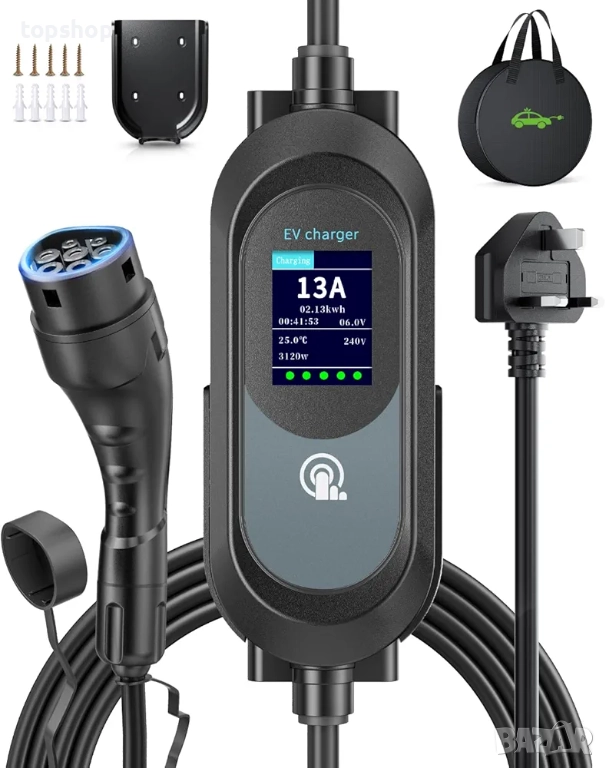 Чисто нов Кабел за зарядно устройство за електрически превозни средства тип 2 към 3-пинов щепсел 7M , снимка 1