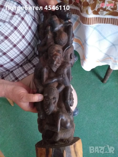 Makonde статуя от дърво, ръчна изработка – 1970 г., Танзания, снимка 1