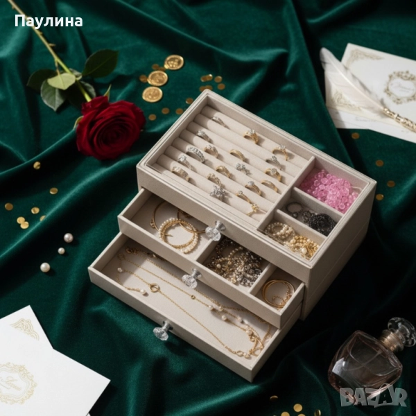 Органайзер за бижута с три чекмеджета – Multi functional Jewelry Storage Box, снимка 1