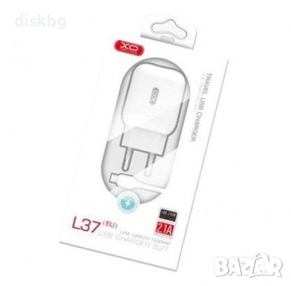 Ново зарядно за GSM от 220V на USB, 2.1А + Кабел Lightning, XO-L37, снимка 1
