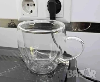 Стъклена чаша за кафе с двойно дъно 200ml, снимка 1
