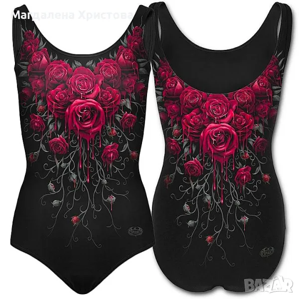 Дамски готически цял бански , снимка 1