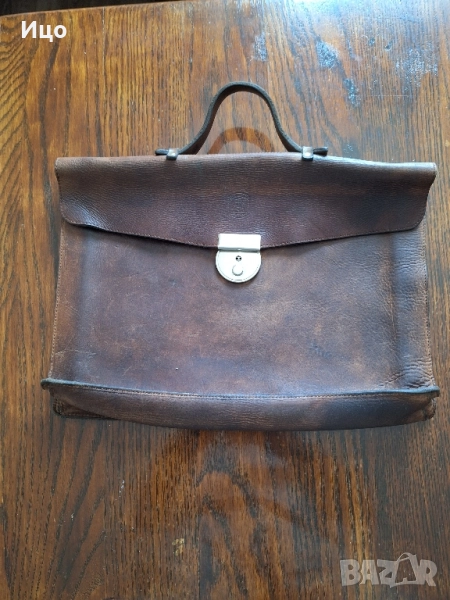 Стара кожена чанта за документи 1883г, снимка 1