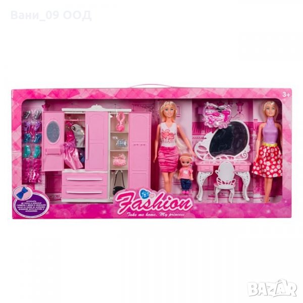 Макси сет 2 кукли Барби с дете, гардероб и много аксесоари, снимка 1