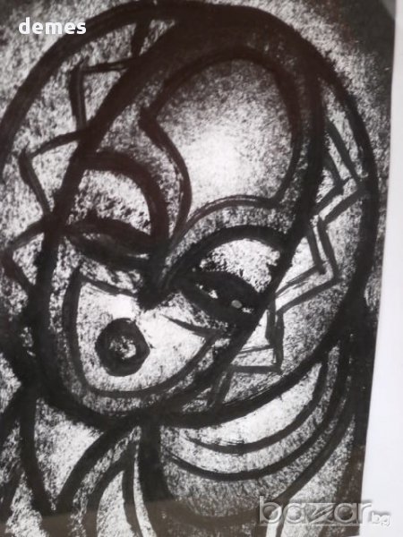 Портрет в черно-бяло-картина с маслени бои от Африка-1, снимка 1