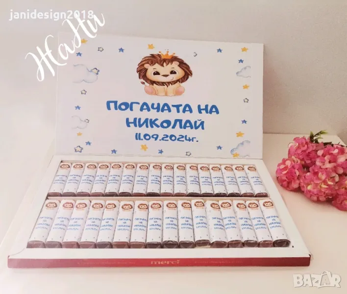 бонбони с дизайн съобразен с темата на празника за бебешка погача, рожден ден, прощъпулник, кръщене , снимка 1