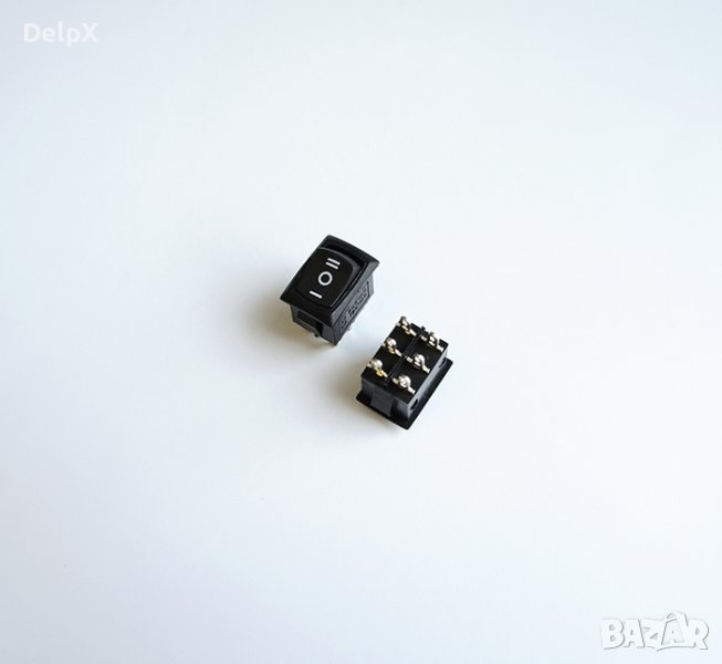 Ключ,6 pin, 3 положения, черен, 250V, 3A, 19x13mm, снимка 1