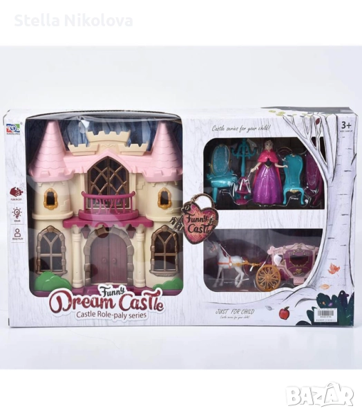 Замък с кон, каляска и кукла, снимка 1