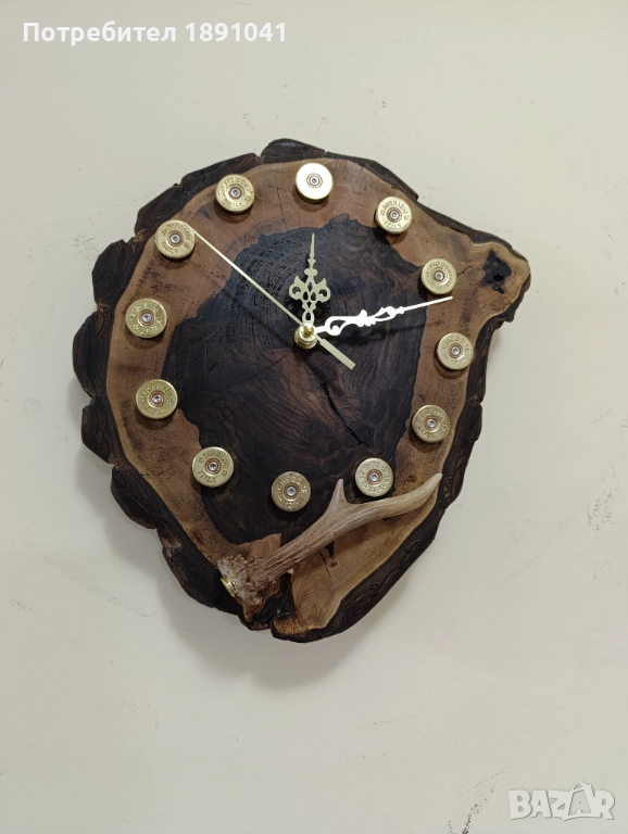 Подарък за ловец. Часовник от дърво. Стенен часовник., снимка 1