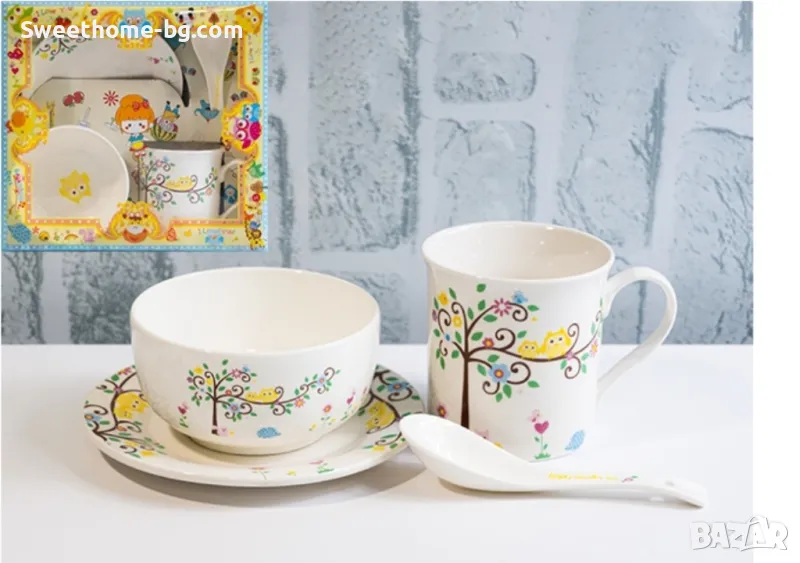 Детски сервиз за хранене - Бухал, снимка 1