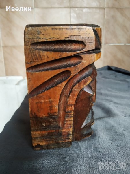 стар дървен свещник, снимка 1