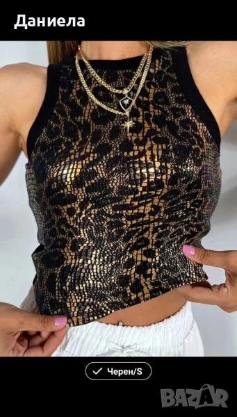 Женски потник с леопардов принт, снимка 1