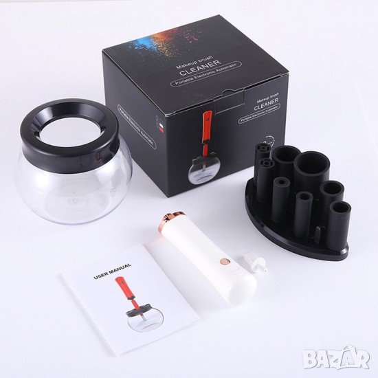 Електрическа машинка за почистване на четки за грим, 8 силиконови накрайника, снимка 1