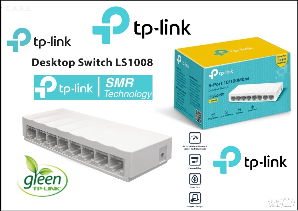 Суич TP-Link LS1008 с 8 порта, снимка 1