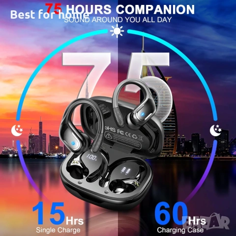 Безжични слушалки, 75 часа Bluetooth, снимка 2 - Bluetooth слушалки - 53902240