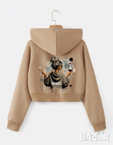 💫 Дамски суичър с цип и качулка – „Драматична“ аниме визия | STBoutique 💫