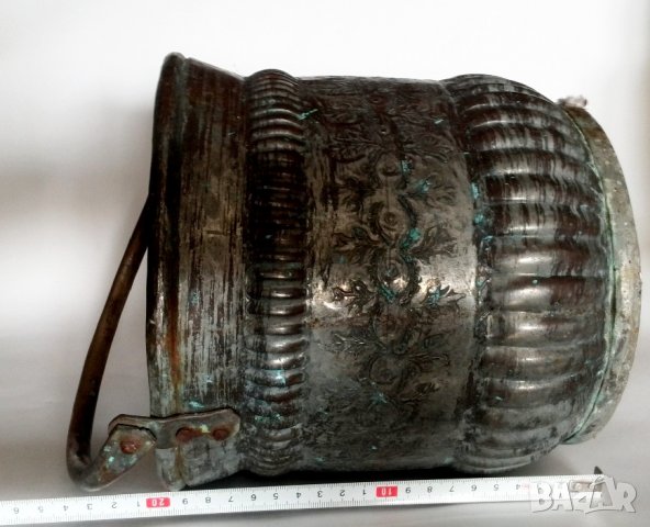 Стара медна кофа-въглища камина, снимка 7 - Антикварни и старинни предмети - 37304443
