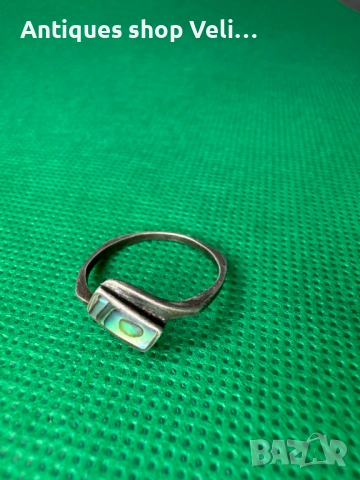 Сребърен пръстен със седеф №7357 