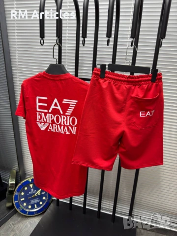 Спортен мъжки екип EA7 Red 19003