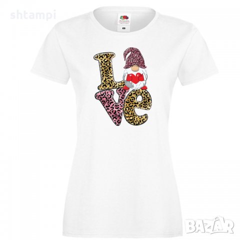 Дамска тениска Love Gnome Valentine's 13, снимка 5 - Тениски - 35552140