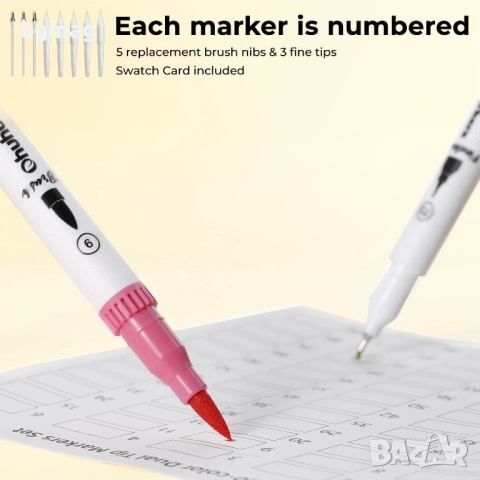 Ohuhu Maui Series маркери с два писеца тип четка и тънък писец, Ohuhu 120 цвята, снимка 2 - Ученически пособия, канцеларски материали - 52183311