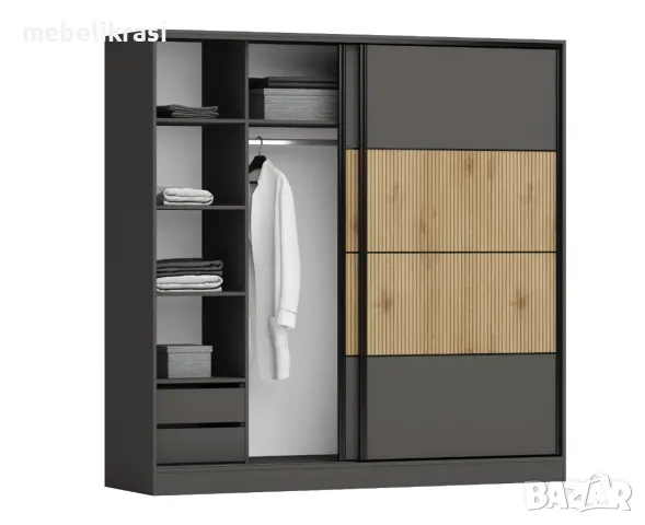 Спален Комплект Симона-графит/канела страта, снимка 4 - Спални и легла - 33448233