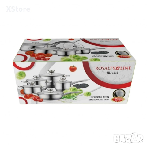 Royalty Line RL-1232 – Комплект от 12 части, с капаци и многослойно дъно, снимка 4 - Прибори за хранене, готвене и сервиране - 51938890