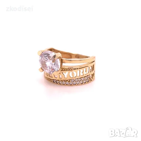 Златен дамски пръстен 4,25гр. 14кр.проба:585 размер:49 модел:28448-5, снимка 2 - Пръстени - 48335258